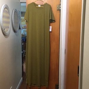 Mustard Heathered XL Maria Maxi Dress Lularoe NWT